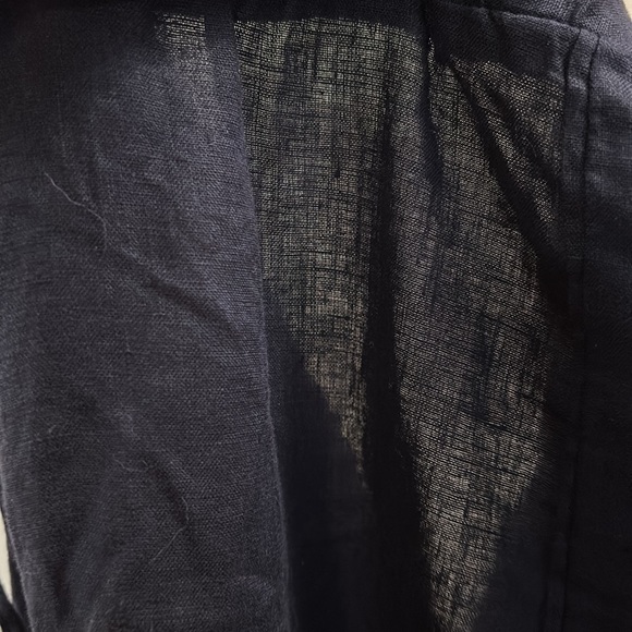 ELLEN Tracy women’s Navy linen pants, folded hem, drawstring waist size M - Picture 10 of 11